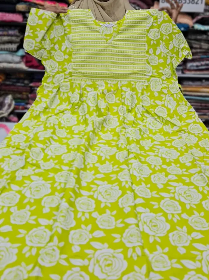 Frock Nighty – Premium Cotton | Side Pocket | Overlocked Finish | NT3379